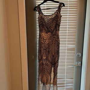 Full length evening gown- gold and black